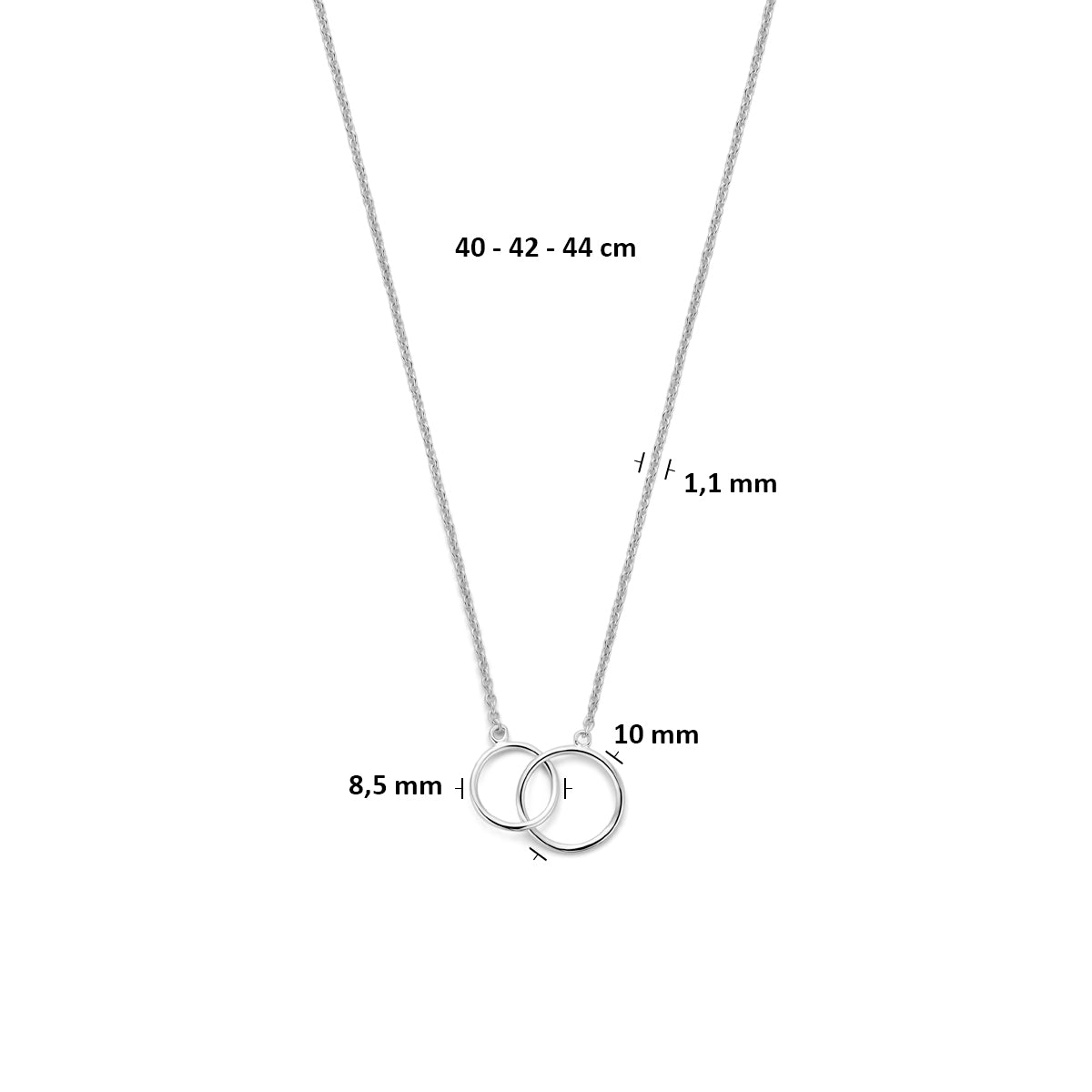 Zilverkleurige ketting met rondjes sluiting detail voor vrouwen - City Juwelier