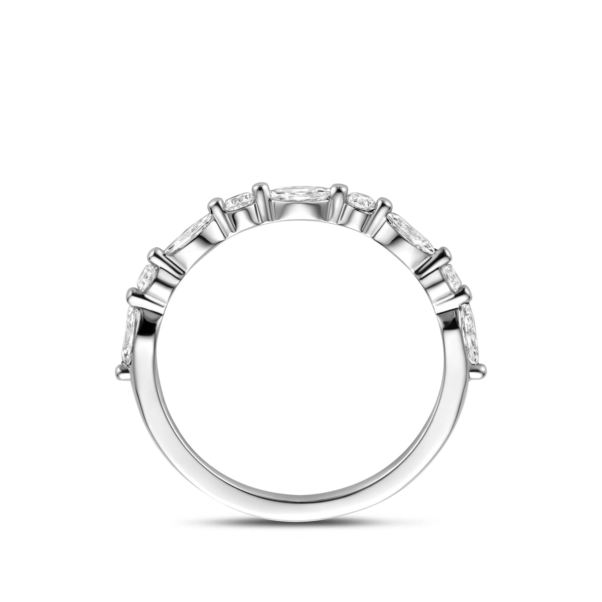 Zirelisse gerhodineerde zilveren ring met zirkonia zijaanzicht - City Juwelier