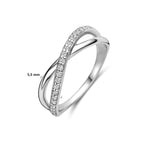Zirkonia ring zilver voor vrouwen schuin perspectief - City Juwelier