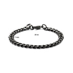 Zwarte armband met gourmette schakel design detail - City Juwelier