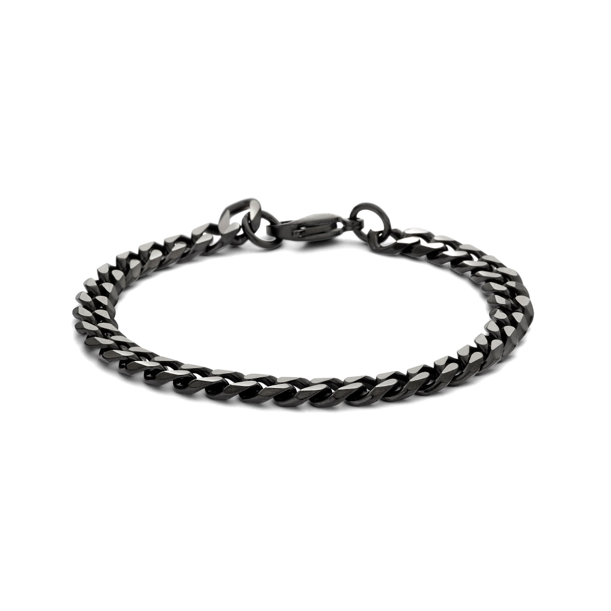 Zwarte gourmette armband van stainless steel voor heren en dames - City Juwelier