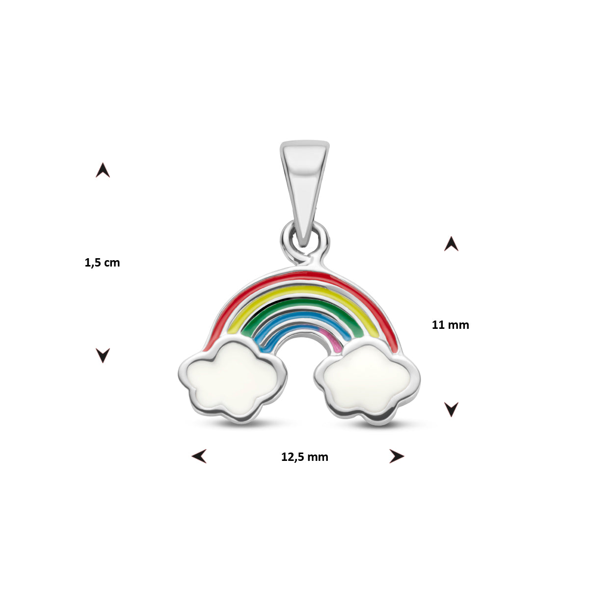 Rainbella - Regenboog Hanger Emaille - 925 Zilver