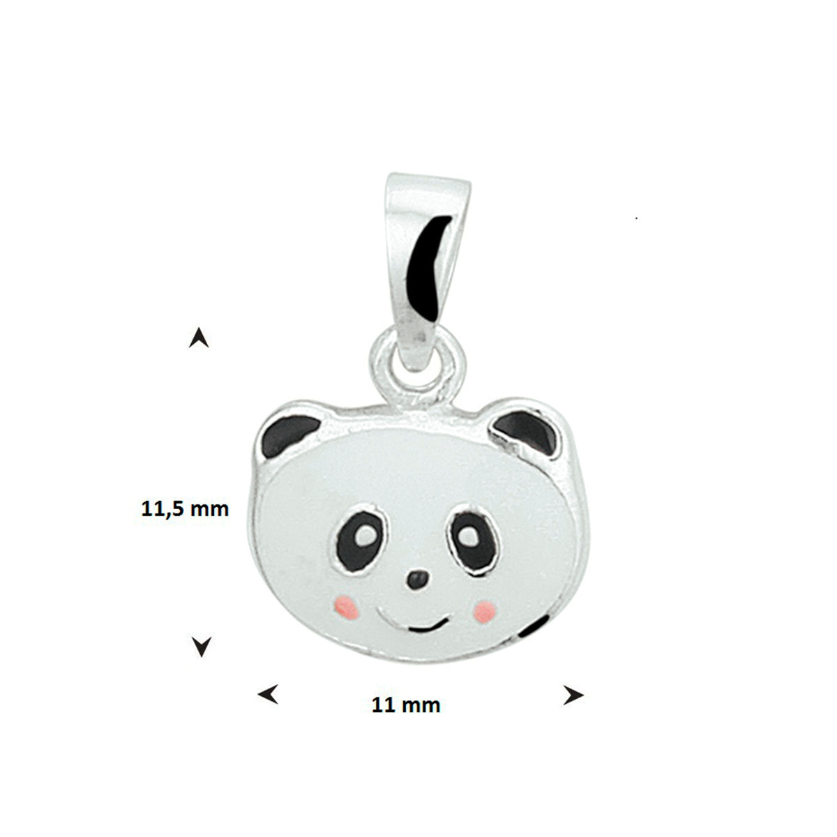 Pandino - Panda Hanger Emaille - 925 Zilver