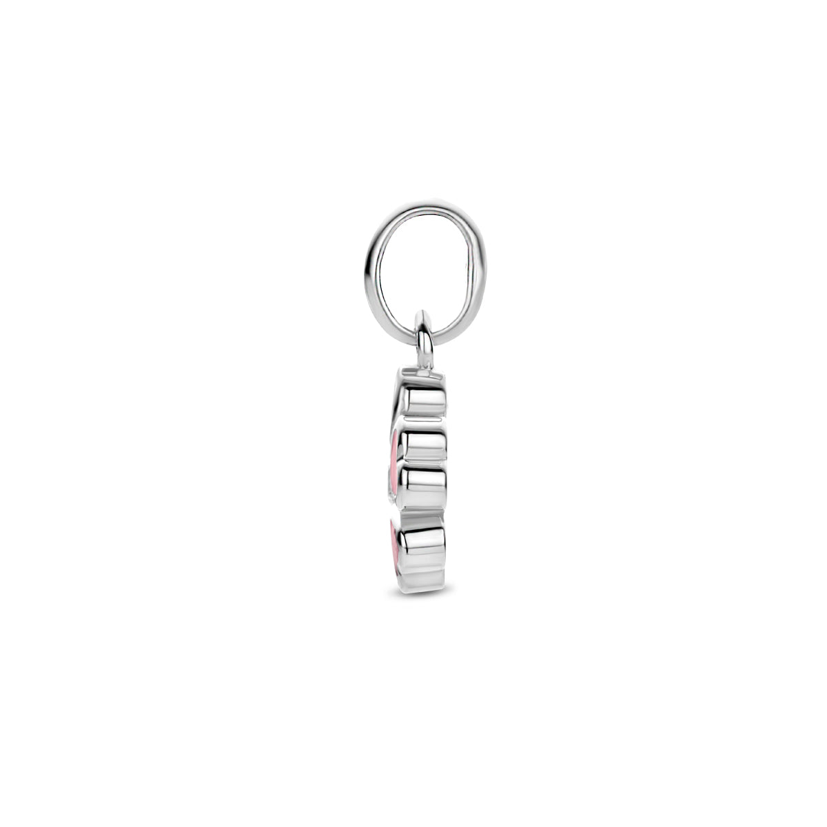 Floriana - Bloem Hanger Emaille Roze - 925 Zilver