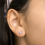 Unicorna - Eenhoorn Oorknoppen Emaille - 925 Zilver